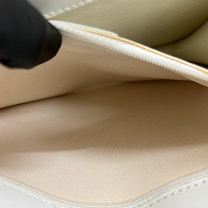 Celine Logo Gold Calf Leather Handbag Mini Tote Bag White 15154