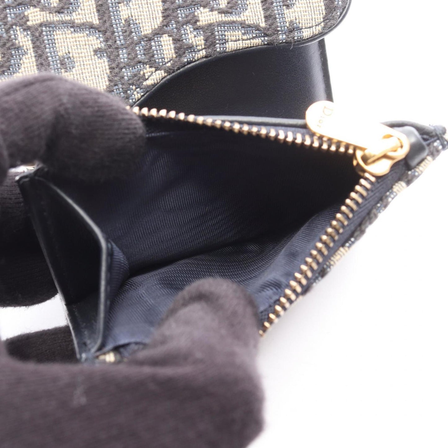 Christian Dior Dior Saddle Oblique Tri-Fold Wallet