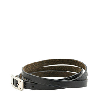 Hermes Kelly Ardion Bracelet Black Leather Metal
