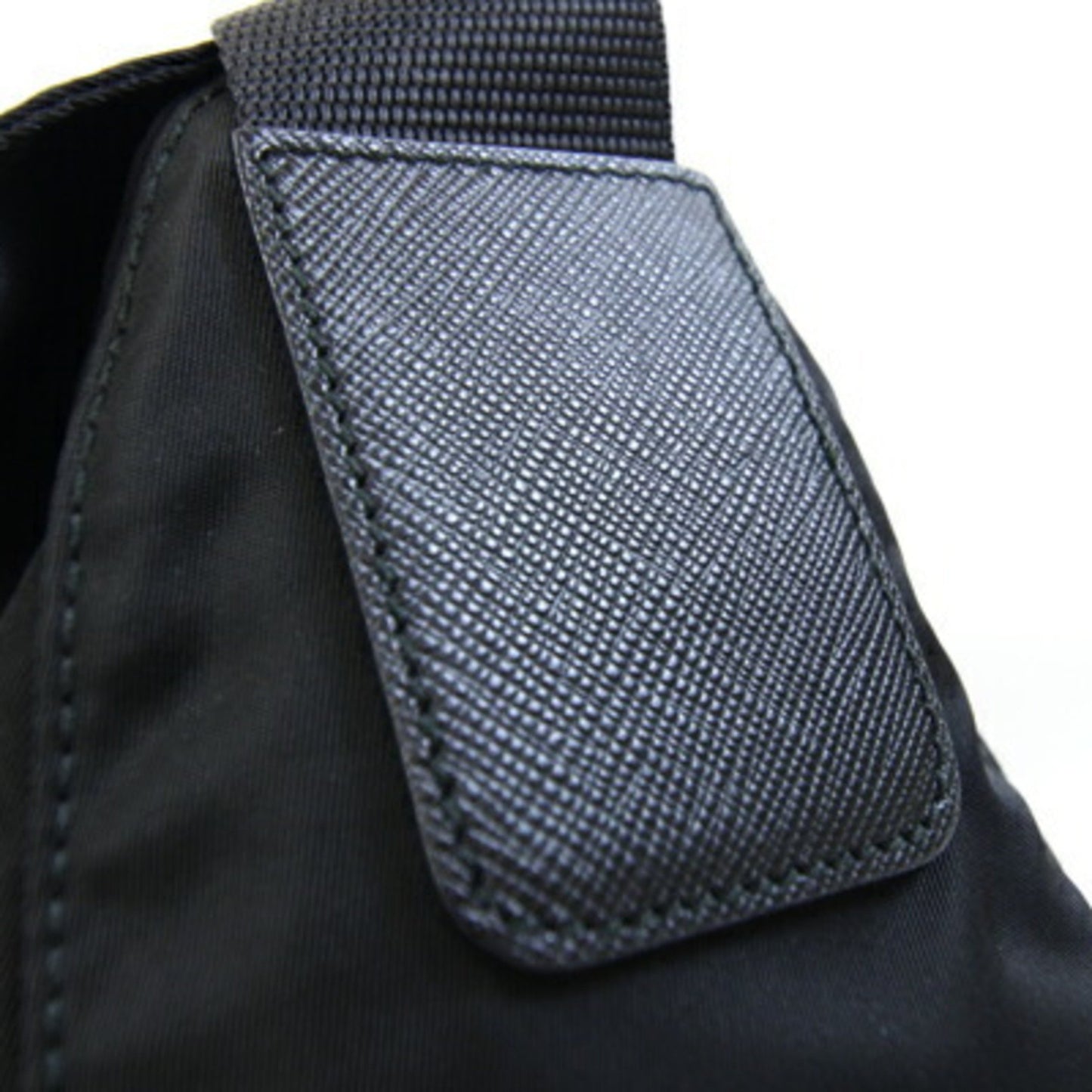Prada Shoulder Bag Black Nylon Leather Crossbody