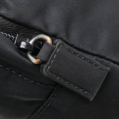 Prada Triangle Logo Plate Pouch Black Nylon