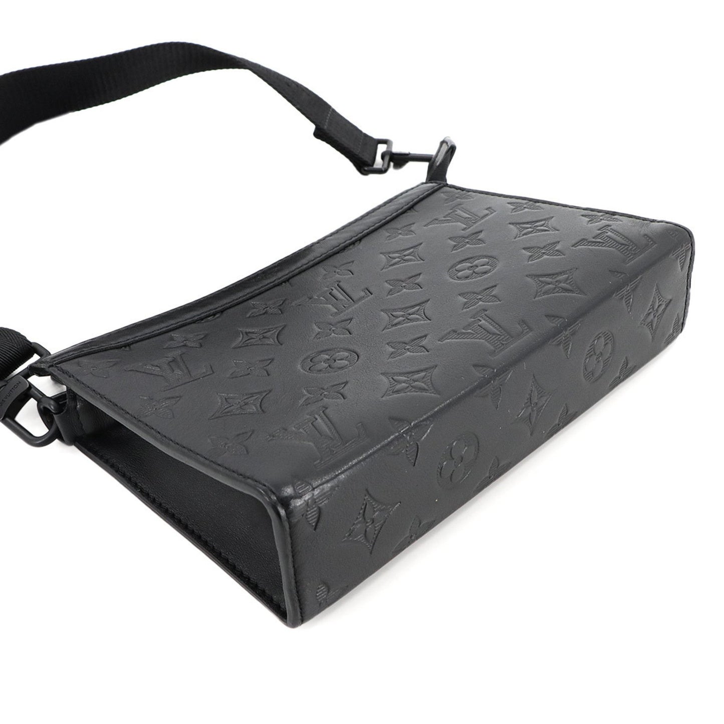 Louis Vuitton Monogram Shadow Gaston Wearable Wallet Shoulder Bag In Black Leather (M81115)