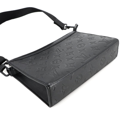 Louis Vuitton Monogram Shadow Gaston Wearable Wallet Shoulder Bag In Black Leather (M81115)