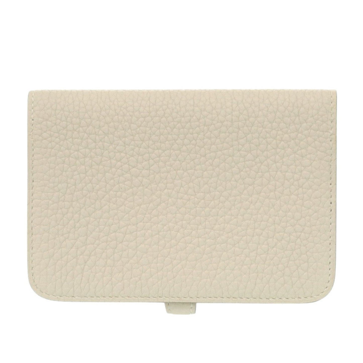 Unused Herms Dogon Compact Taurillon Clemence Beton Bifold Wallet