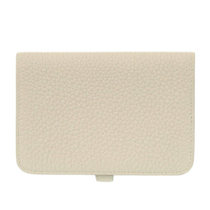 Unused Herms Dogon Compact Taurillon Clemence Beton Bifold Wallet