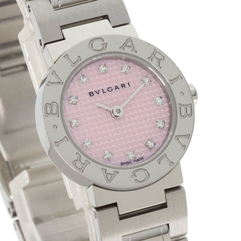 Bvlgari Bb23Ss 12P Diamond Watch Stainless Steel Ss