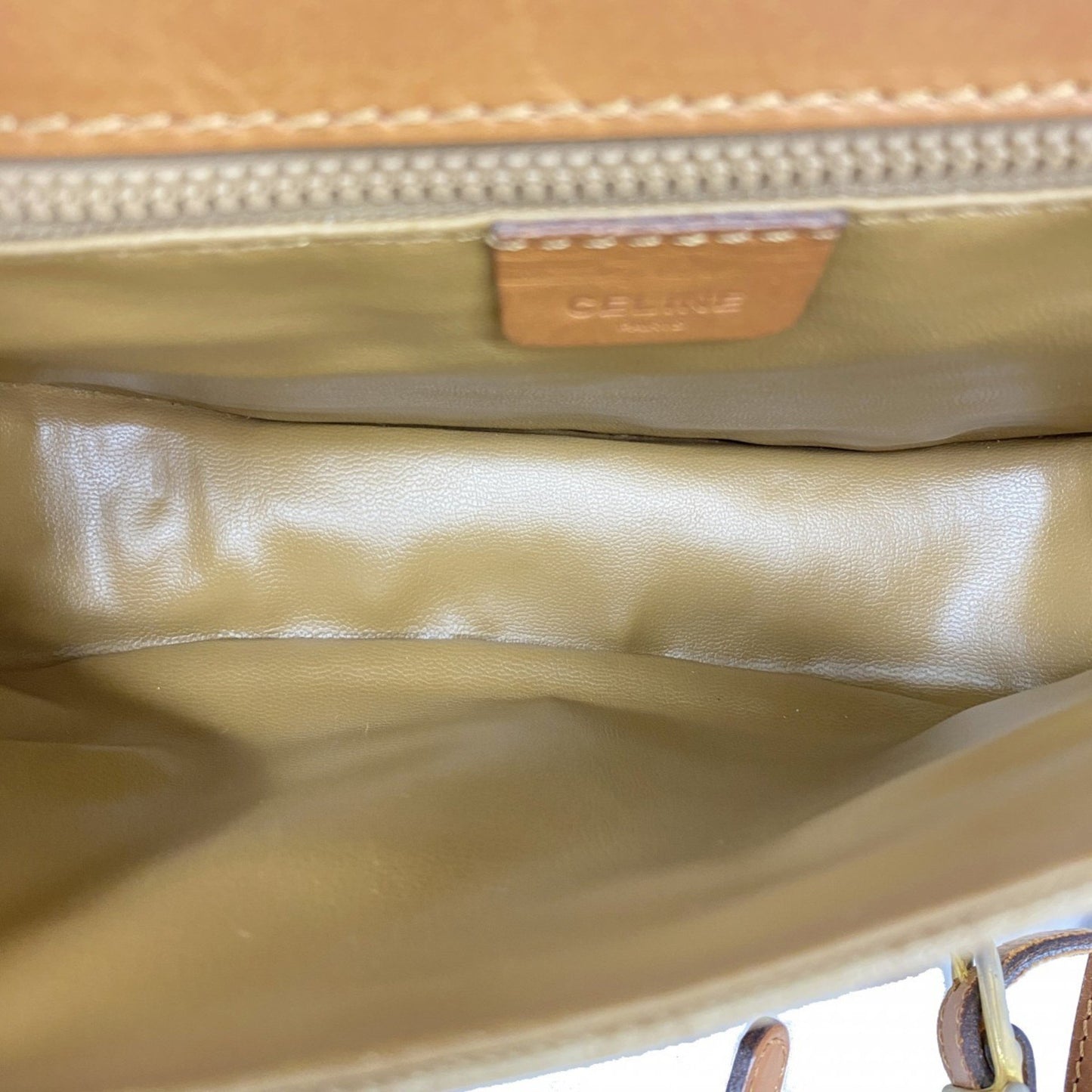 Celine Shoulder Bag Macadam Beige Light Brown