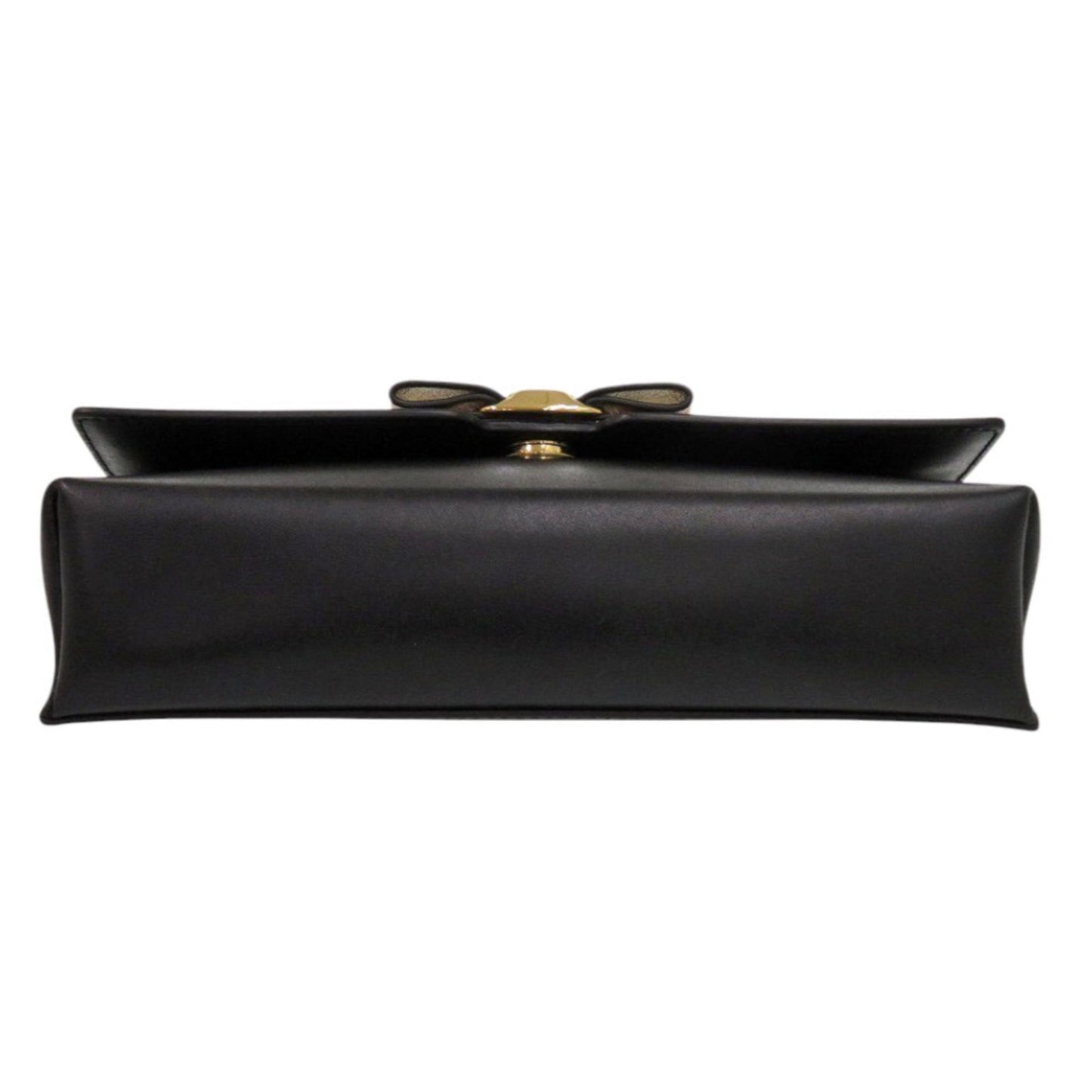 Salvatore Ferragamo Vara Ribbon Leather Black Shoulder Bag 0529