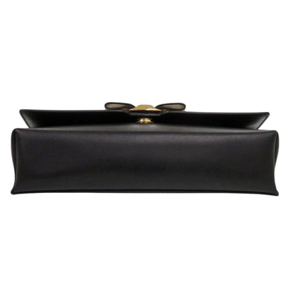 Salvatore Ferragamo Vara Ribbon Leather Black Shoulder Bag 0529