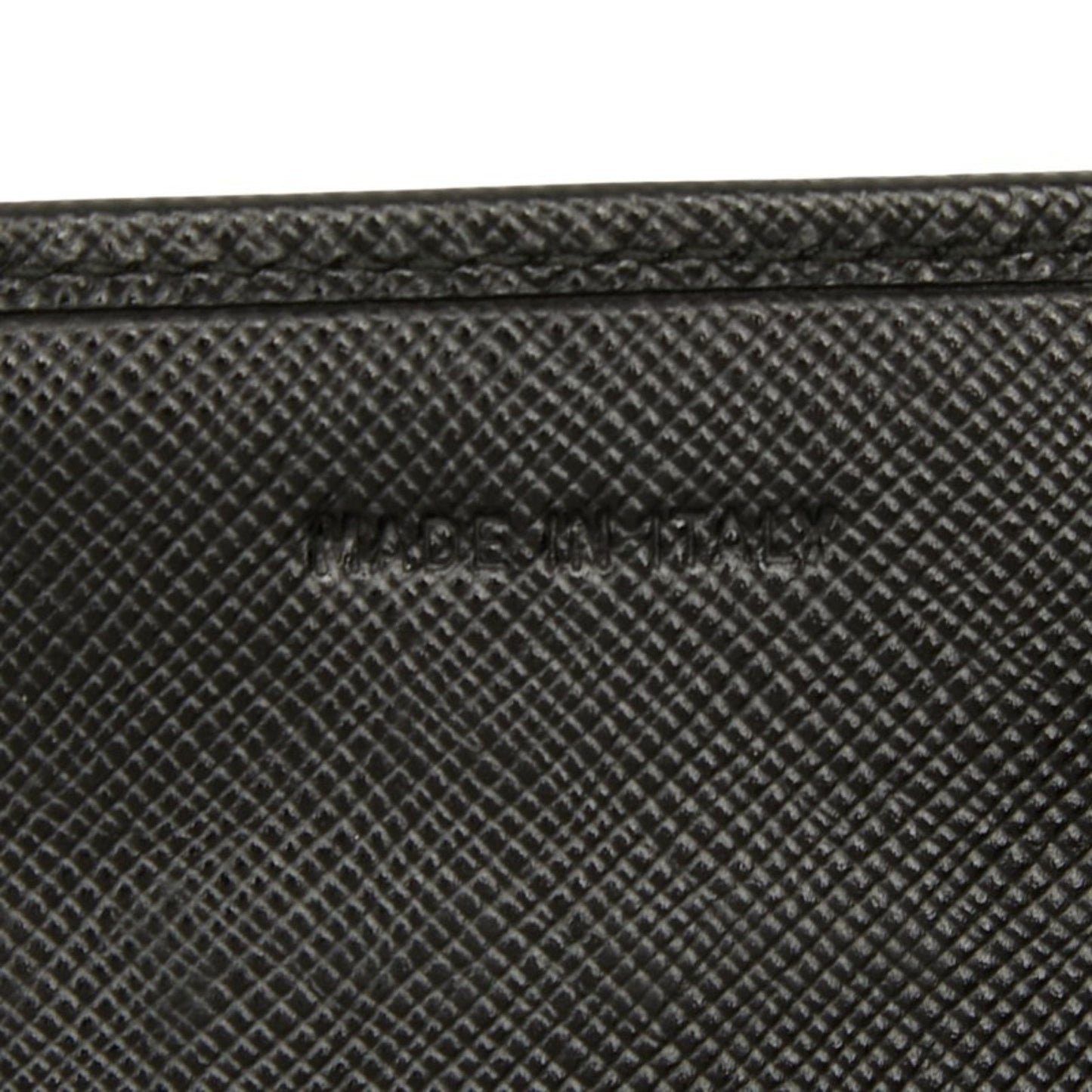 Prada Triangle Logo Plate Long Wallet Black Leather