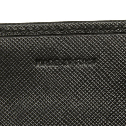Prada Triangle Logo Plate Long Wallet Black Leather
