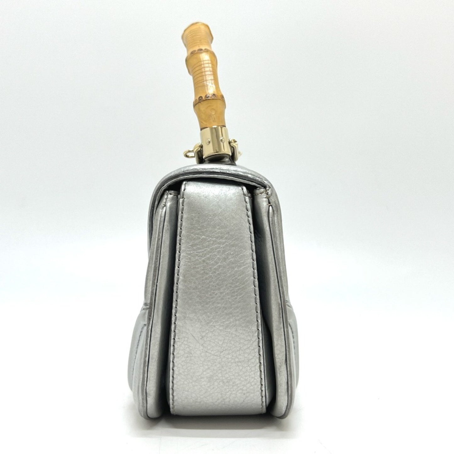 Gucci 254884 New Bamboo Handle Handbag Leather