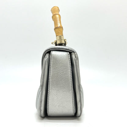 Gucci 254884 New Bamboo Handle Handbag Leather