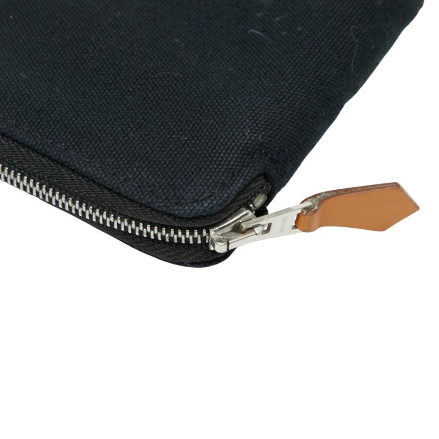 Hermes Herms Gm Fouletour Round Zip Long Wallet In Black