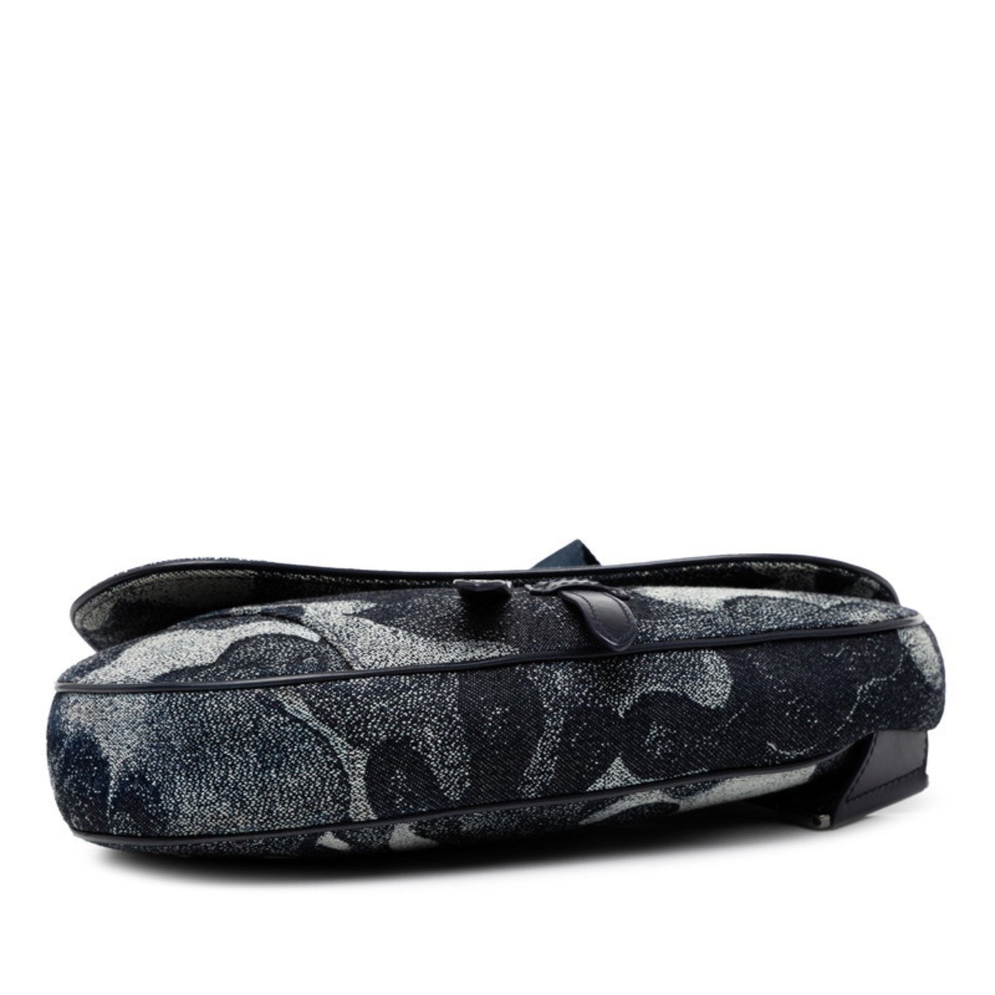 Christian Dior Dior X Peter Doig Saddle Shoulder Bag Navy Denim Leather