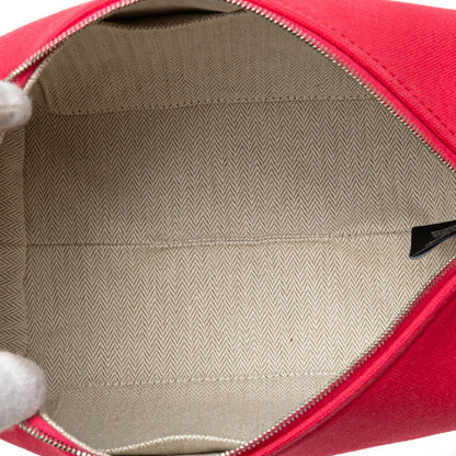 Herms Bride A Black Pm Handbag Pouch Hibiscus Pink Toile H