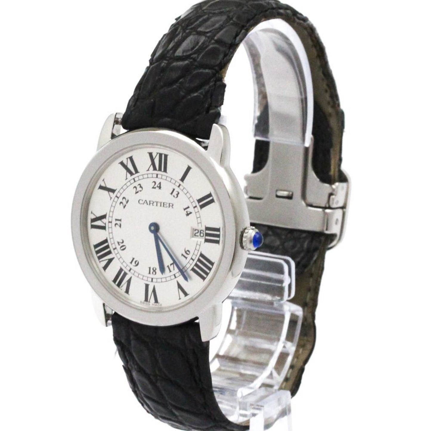Cartier Ronde Solo Lm Steel Leather Quartz