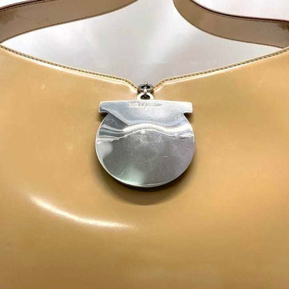 Salvatore Ferragamo Bag Ec-23056 Beige Gancini Calf Leather Dd 21 82 C3 Handbag Metal Fittings
