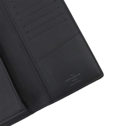 Louis Vuitton Monogram Shadow Portefeuille Brazza Bifold Long Wallet In Black Leather (M62900)