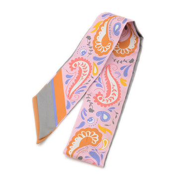 Hermes Twilly Scarf/Muffler Guepards Bandana Rose Green Blue 100% Silk Bp