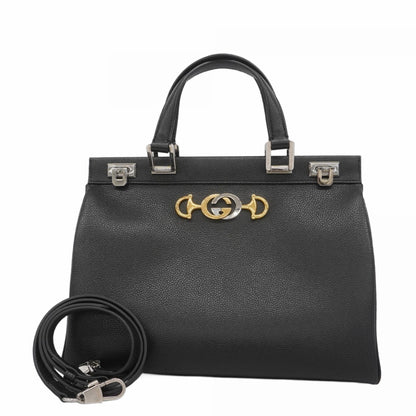 Gucci Horsebit Zumi Handbag 564714 Leather Black
