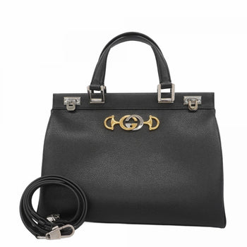 Gucci Horsebit Zumi Handbag 564714 Leather Black