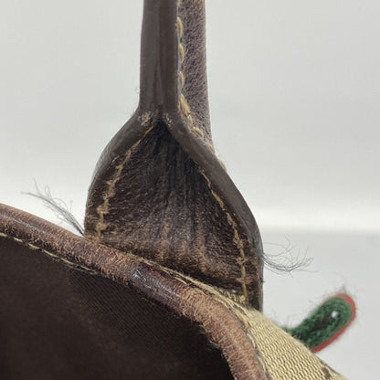 Gucci Gg Canvas Sherry Line Tote Bag 163805 Brown Champagne