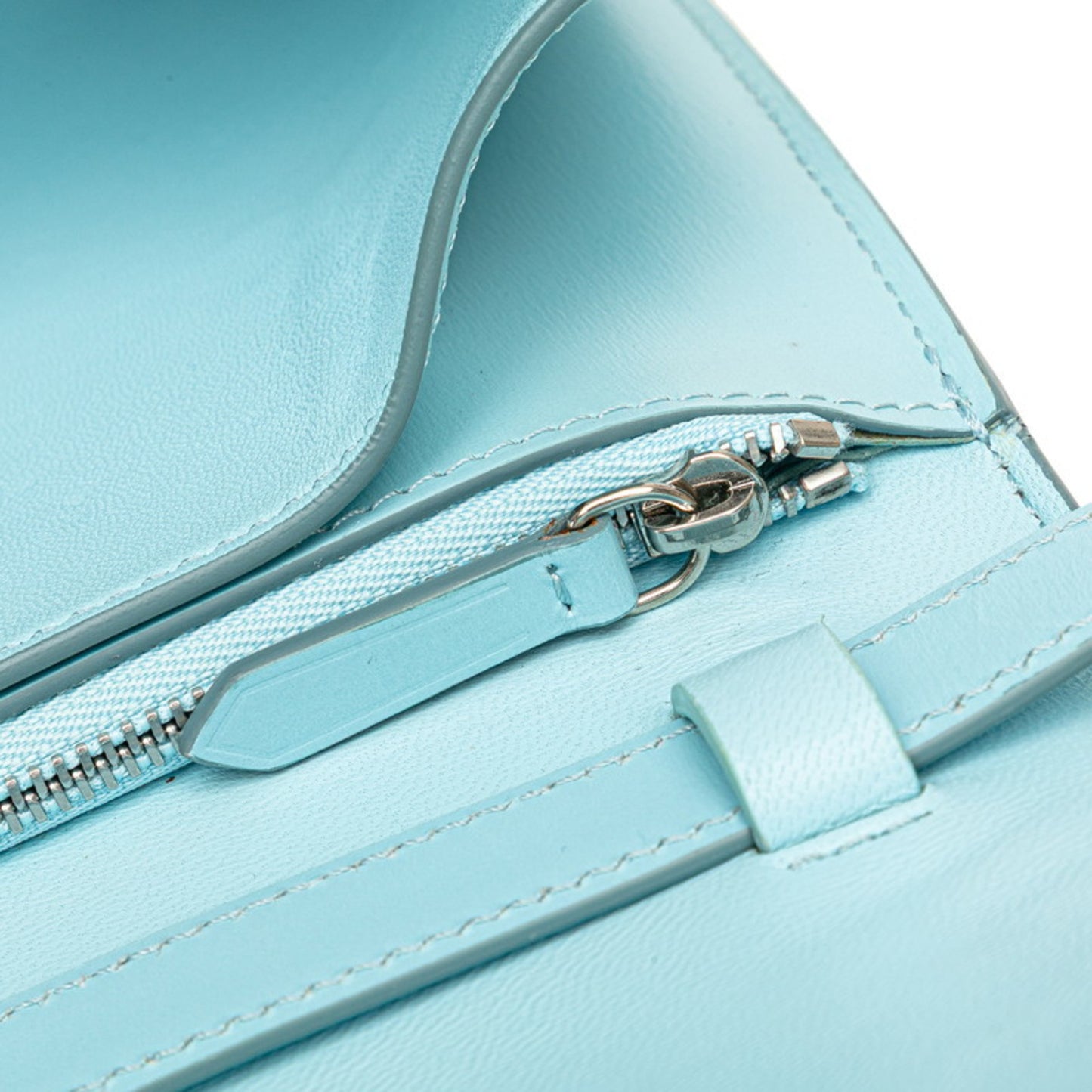 Celine Classic Box Medium Crossbody Shoulder Bag In Light Blue Leather