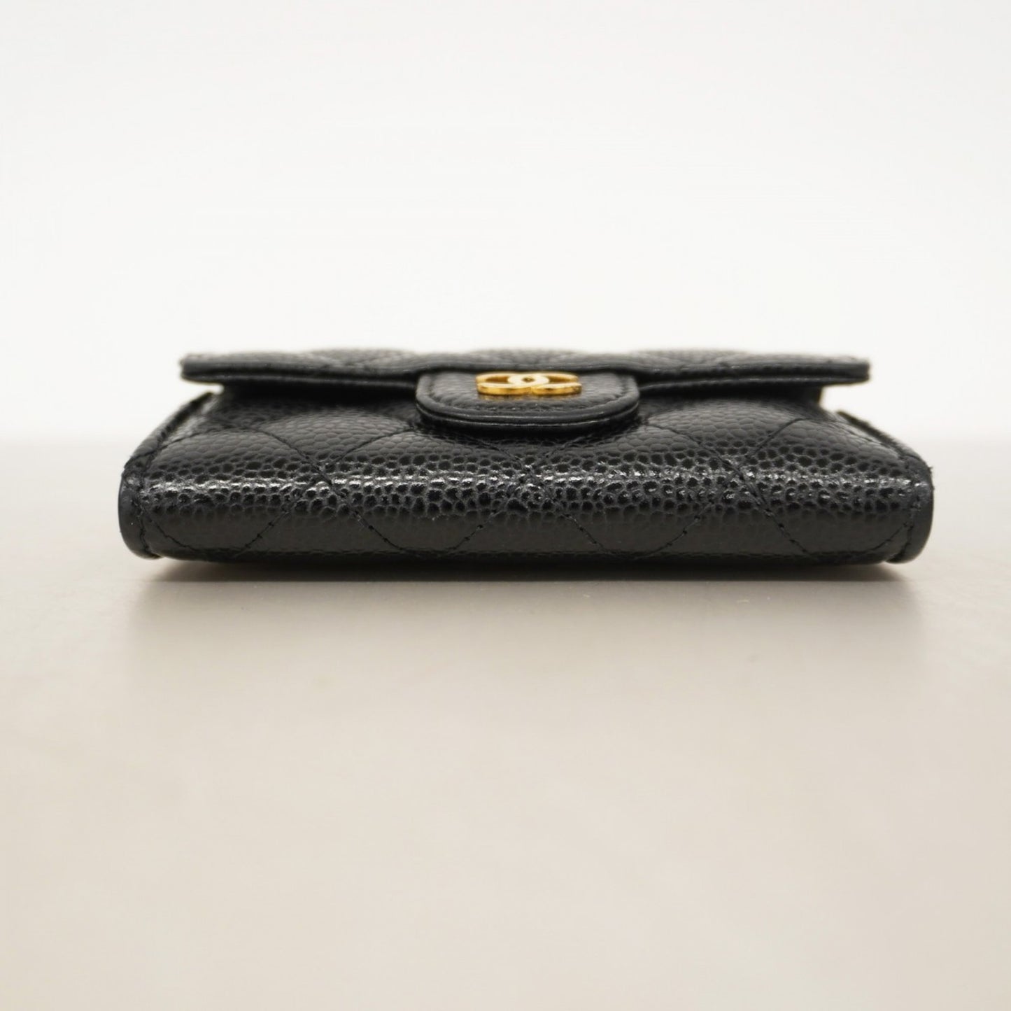 Chanel Matelasse Business Card Case In Caviar Leather