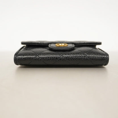 Chanel Matelasse Business Card Case In Caviar Leather