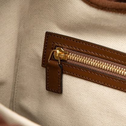 Gucci Gg Supreme Interlocking G Backpack 696013 Brown Leather