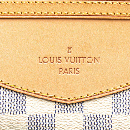 Louis Vuitton Damier Azur Syracuse Pm Crossbody Shoulder Bag N41113 White Leather