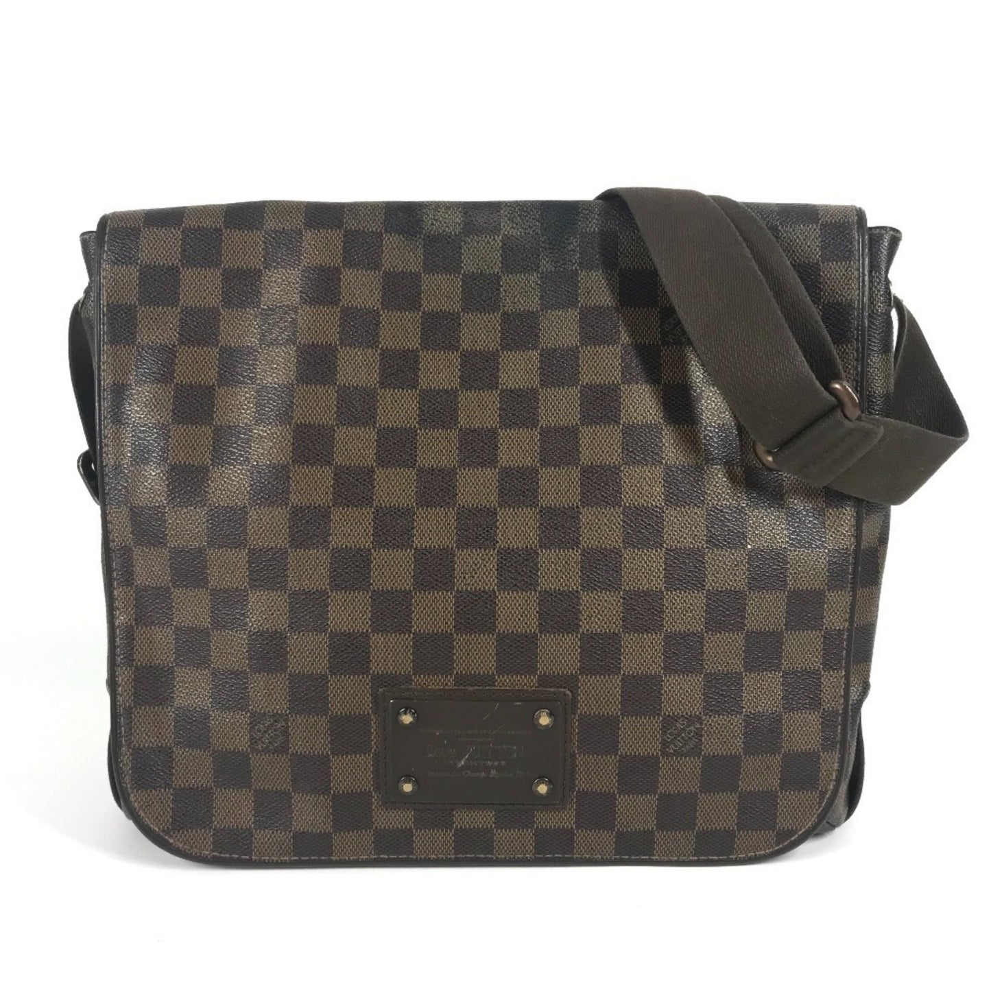 Louis Vuitton N51211 Damier Brooklyn Mm Crossbody Flap Messenger Bag/Shoulder Bag In Canvas