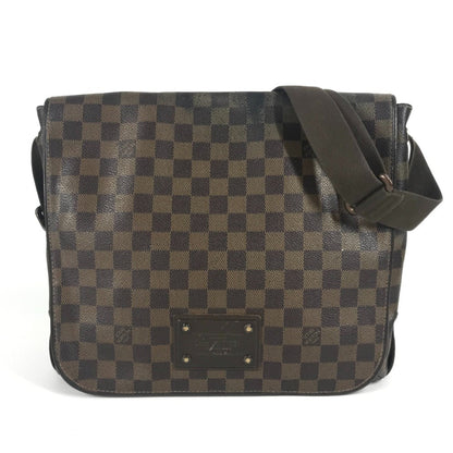 Louis Vuitton N51211 Damier Brooklyn Mm Crossbody Flap Messenger Bag/Shoulder Bag In Canvas