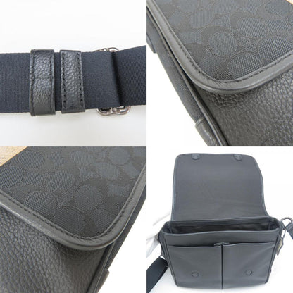 Coach Shoulder Bag C6583 Signature Canvas Leather Black Stripe
