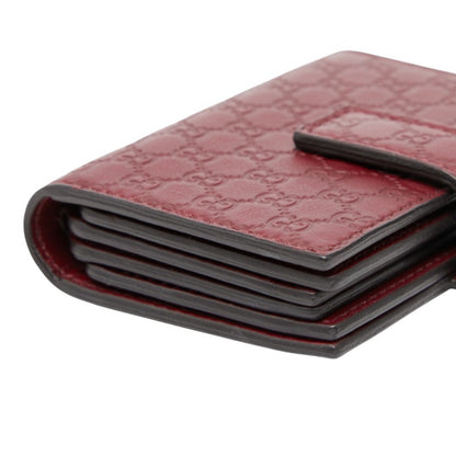 Gucci Micro Guccissima Business Card Case/Card Holder 309656 Wine Red/Bordeaux Leather