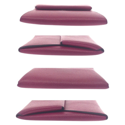 Hermes Bastia Purple Silver Hardware Chevre Wallet/Coin Case
