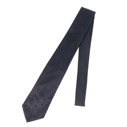 Louis Vuitton Cravate Mix Monogram Silk Tie In Navy Blue For Men