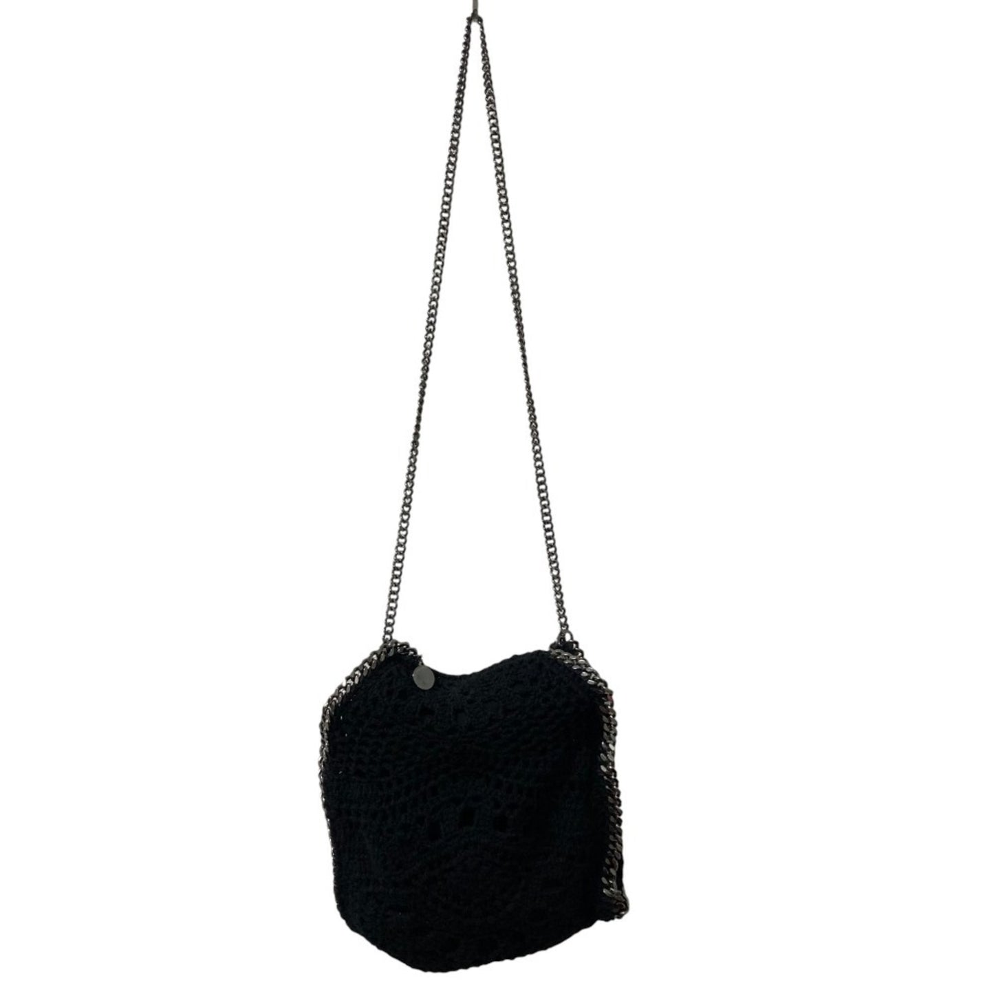 Stella Mccartney Falabella Crochet Knit Handbag/Shoulder Bag In Black