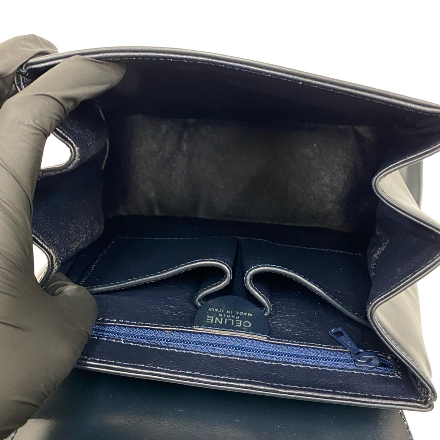 Celine Logo Star Ball Calf Leather Mini Backpack Daypack Navy 31339