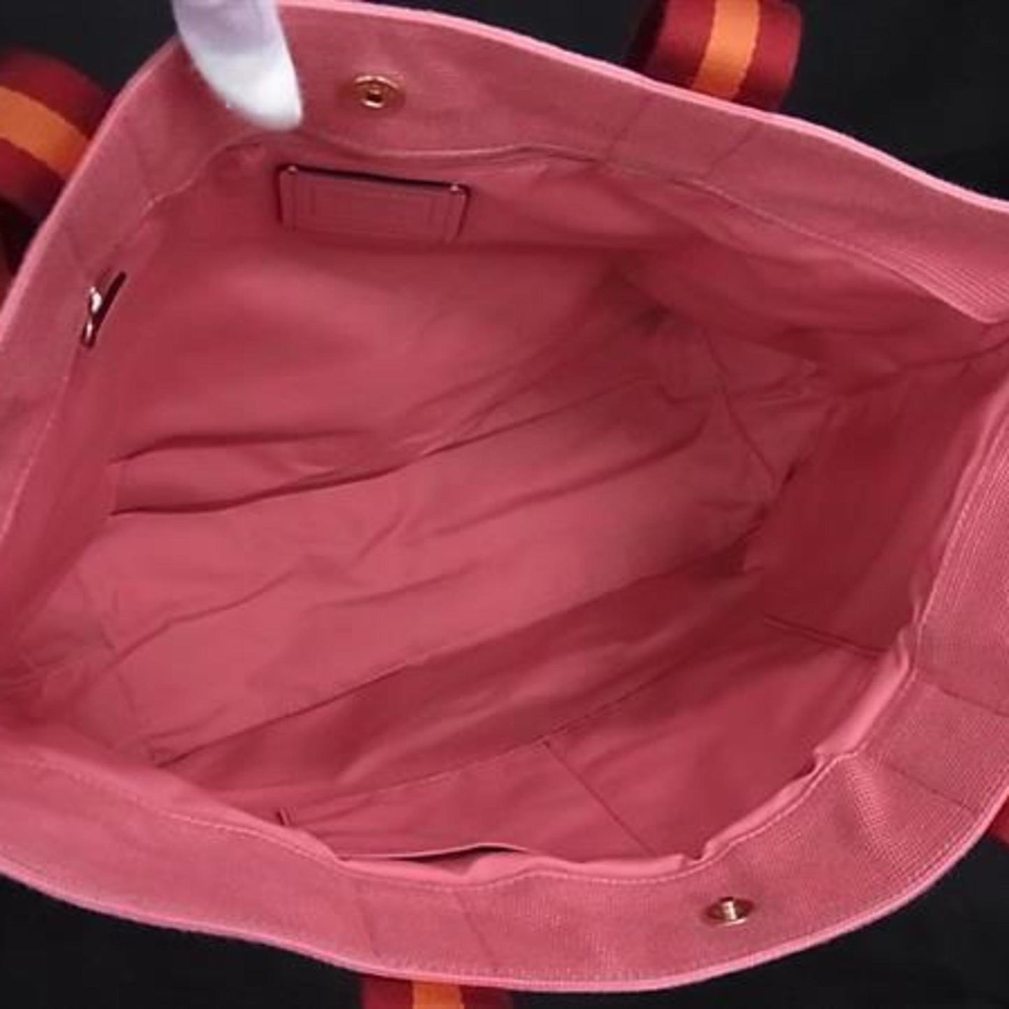 Coach Tote Bag C8293 Pink X Red Canvas Leather