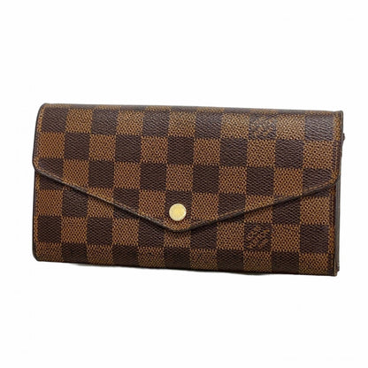 Louis Vuitton Damier Portefeuille Sarah Long Wallet N63209 Ebene