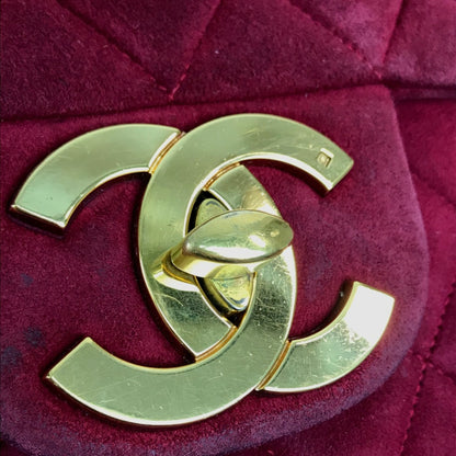 Chanel Cc Mark Bag Double Chain Shoulder Bag Bordeaux Goldhardware