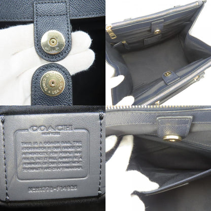 Coach Handbag Crosby Carryall F14928 Leather Navy Shoulder Bag