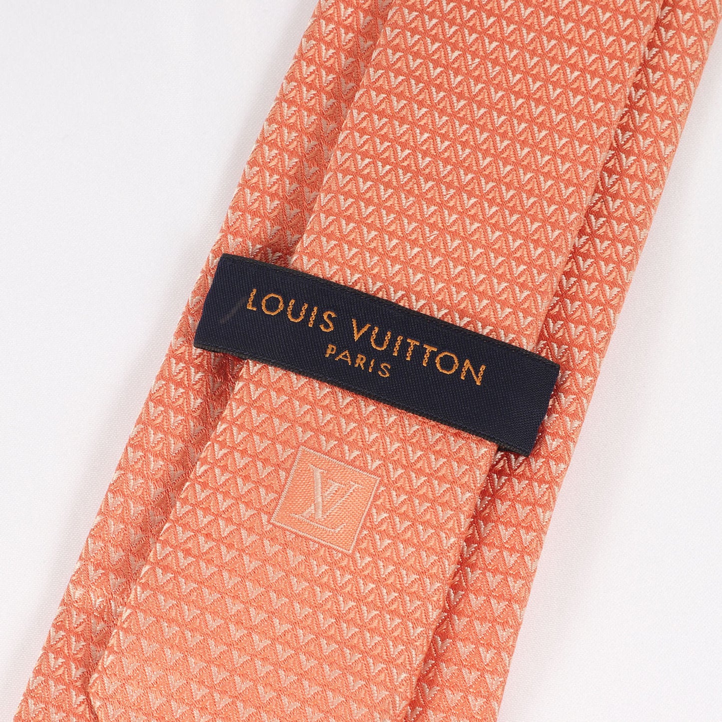 Louis Vuitton Louis Vuitton Tie Cravate Diamond Silk (M75997) Orange
