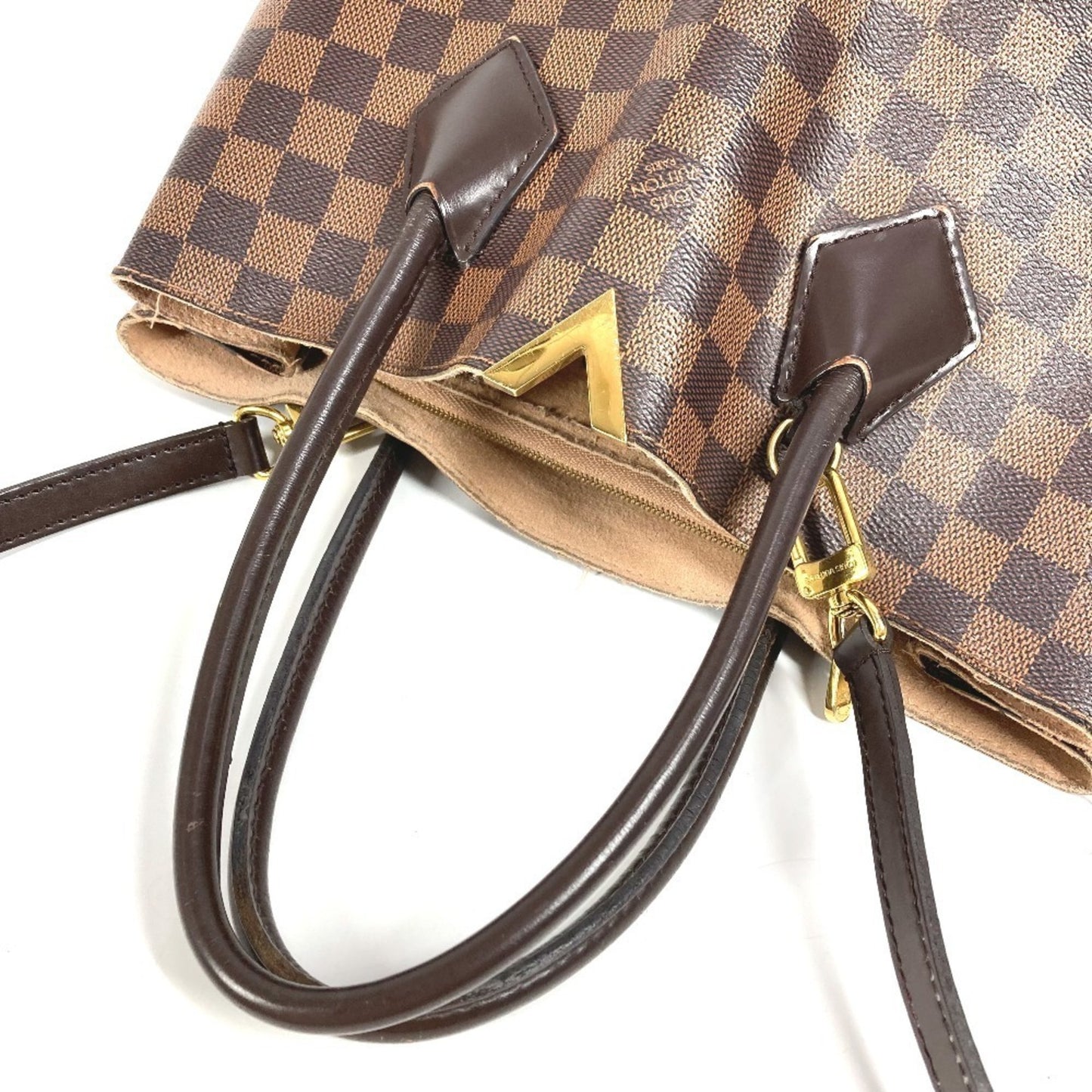Louis Vuitton N41435 Damier Kensington Handbag/Tote/Shoulder Bag In Canvas