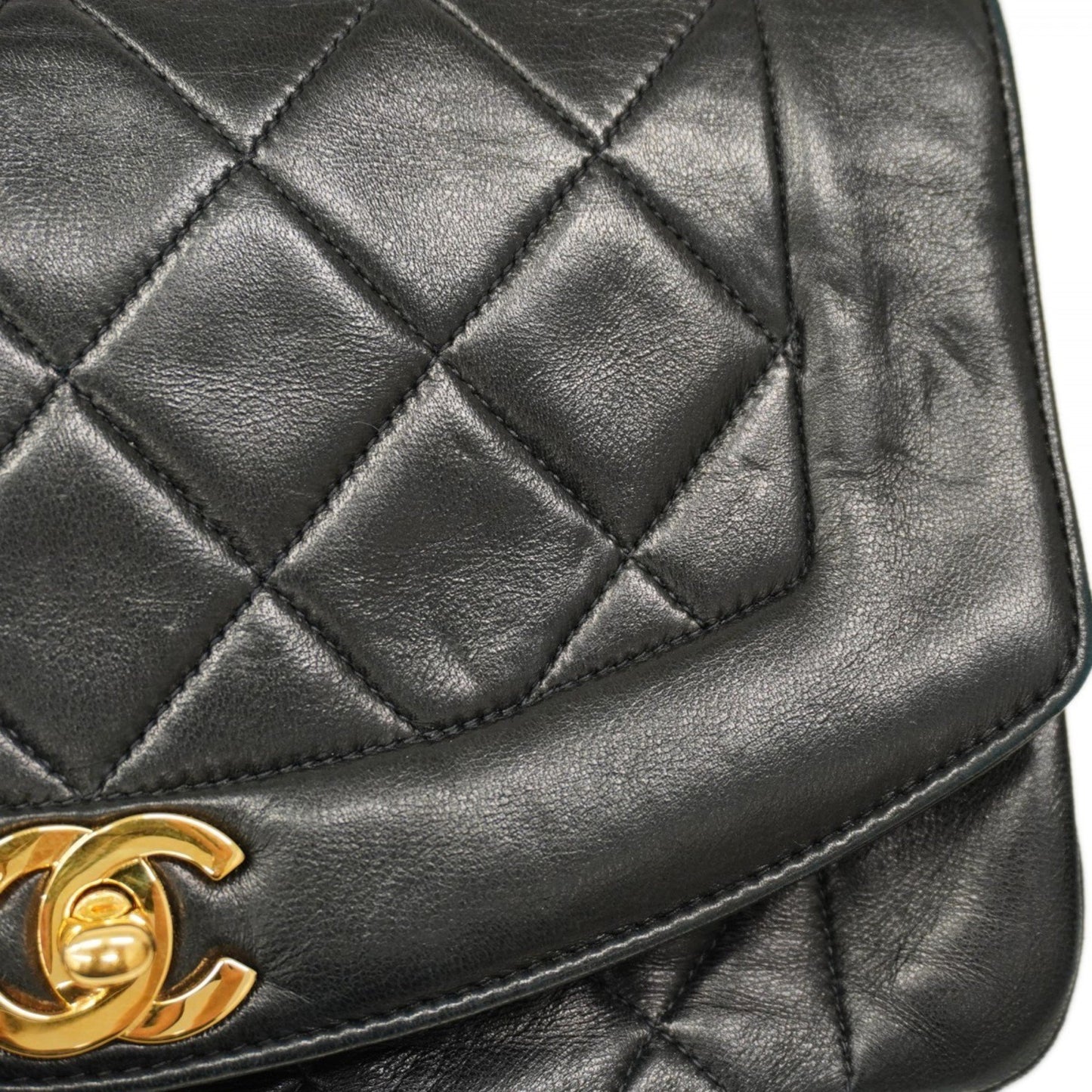 Chanel Diana Matelasse Chain Shoulder Bag In Lambskin