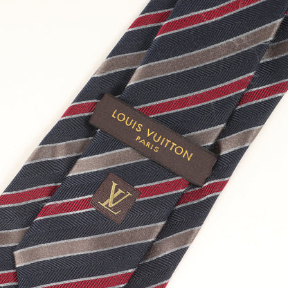 Louis Vuitton Regimental Silk Cravate Tie In Navy