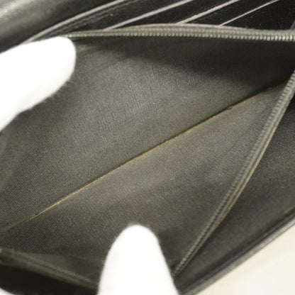 Chanel Camellia Leather Long Wallet Black