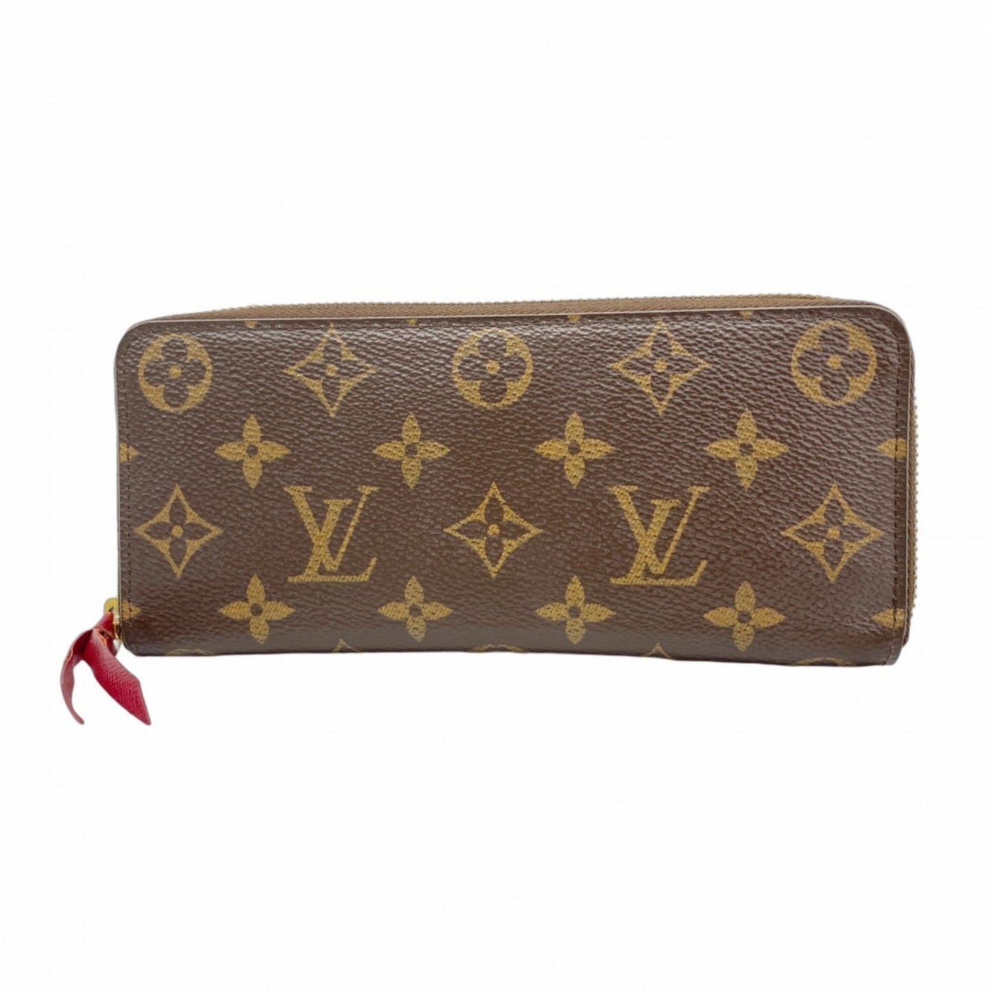 Louis Vuitton Monogram Portefeuille Clemence Long Wallet M60742 Brown Fuchsia